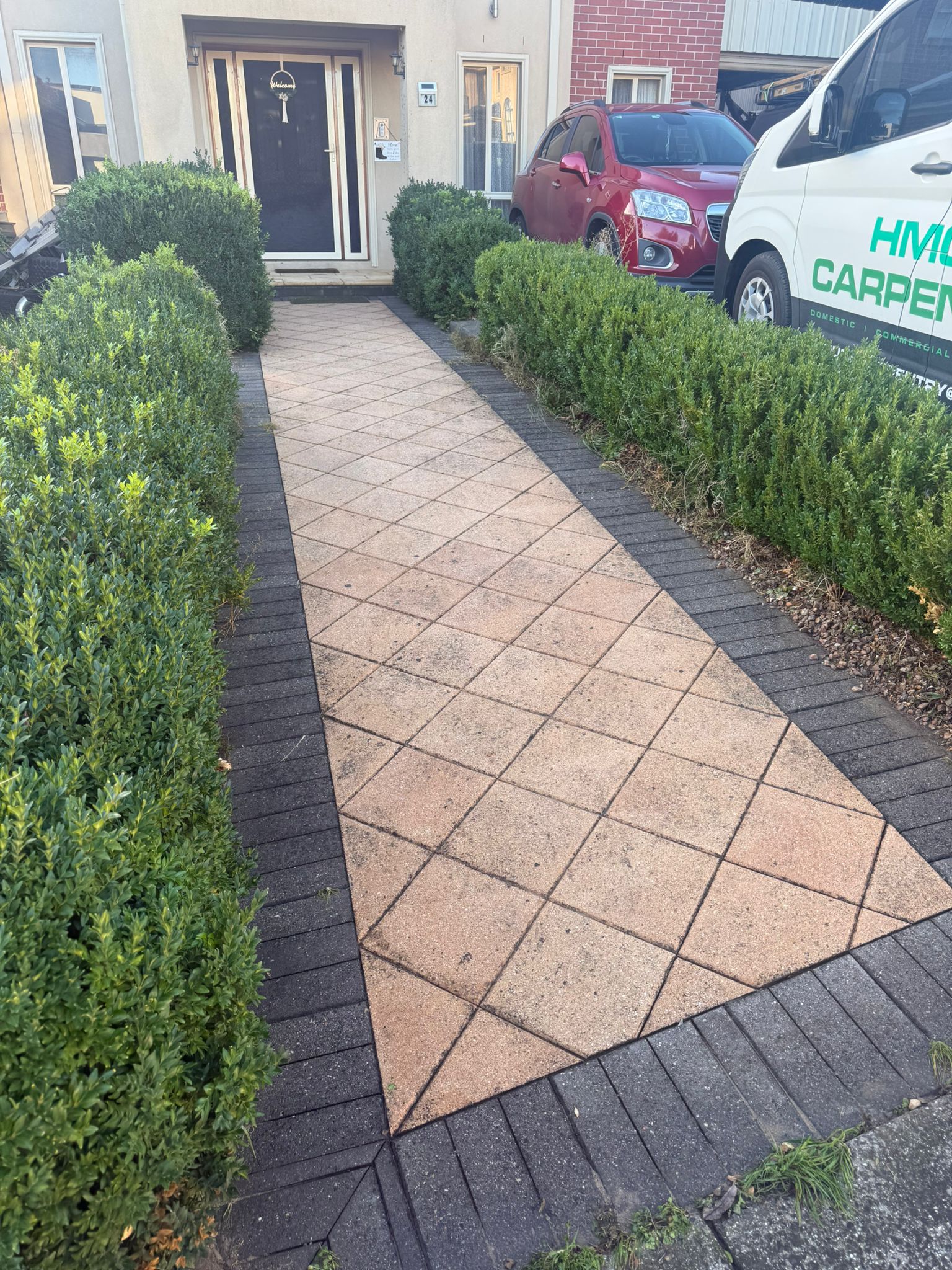 Outdoor paving after pressure washing Melbourne — spotless clean result